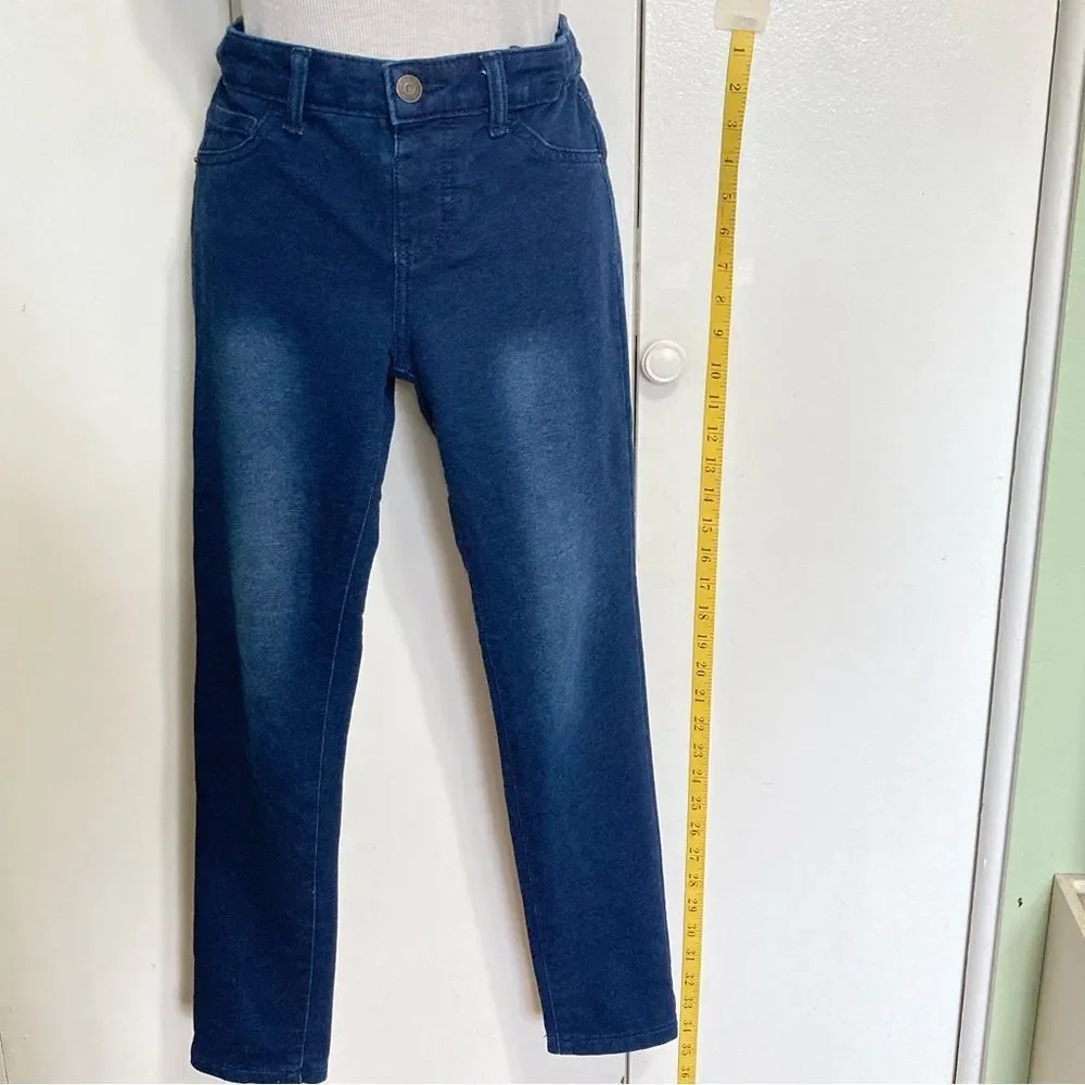 CAT and JACK Mid Rise Soft Knit Stretch Jeggings Dark Denim Blue Girls 10 12